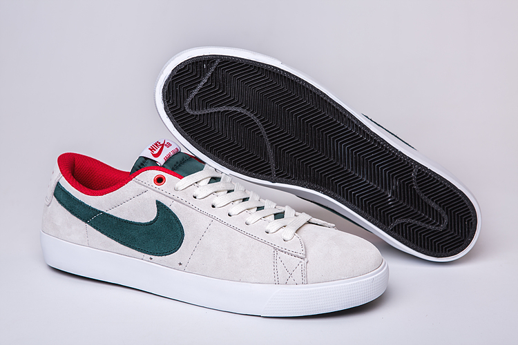 NIKE SB BLAZER ZOOM LOW GT White Green Red Shoes - Click Image to Close